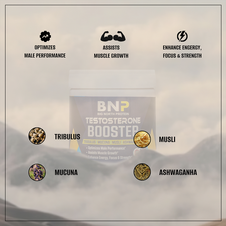 BNP Testosterone Booster with Tribulus, Mucuna, Musli, Ashwagandha, 100gm (Unflavoured)