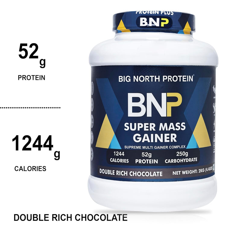 BNP Protein Su Gainer, Double Rich Chocolate Flavor, 2kg (52g Protein, 250g Carbohydrate, 1244 Calories)