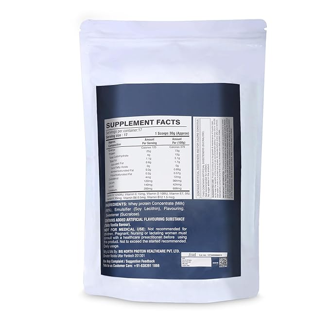 Protein Plus 100% Whey Protein Powder, 25g Protein, 5.5g BCAA, with Free Shaker (500 grams, Vanilla) My Store 