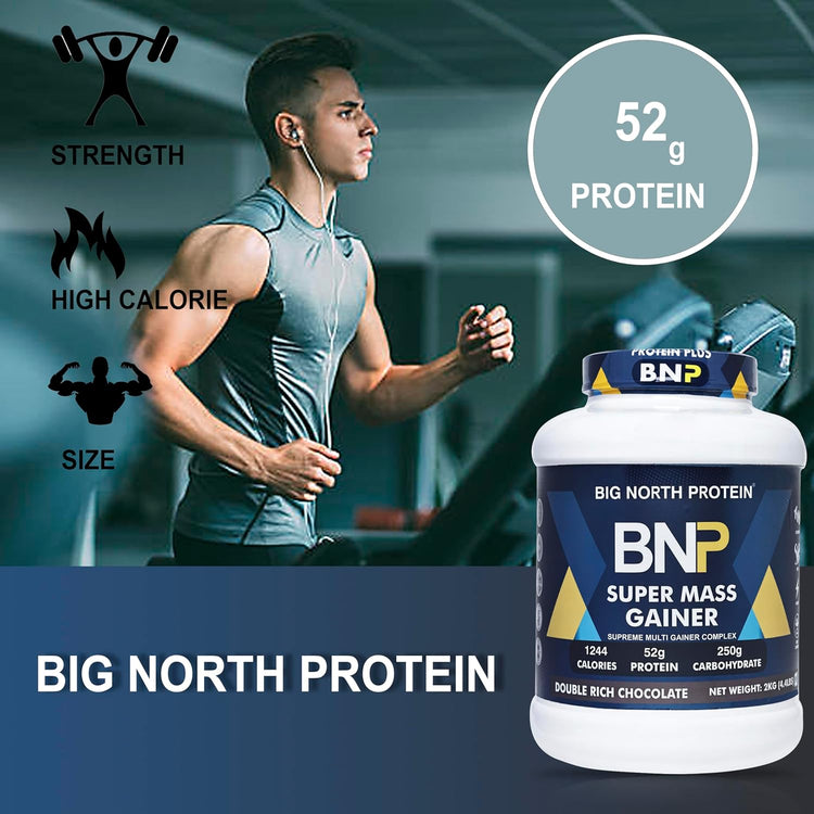 BNP Protein Su Gainer, Double Rich Chocolate Flavor, 2kg (52g Protein, 250g Carbohydrate, 1244 Calories)