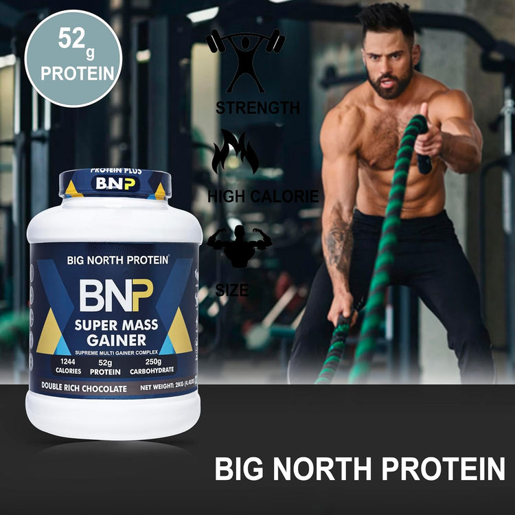 BNP Protein Su Gainer, Double Rich Chocolate Flavor, 2kg (52g Protein, 250g Carbohydrate, 1244 Calories)
