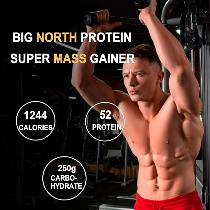 Super Mass Gainer, 52g Protein, 250g Carbohydrate, 1244 Calories, (500Grams) (Vanilla) With Free Shaker