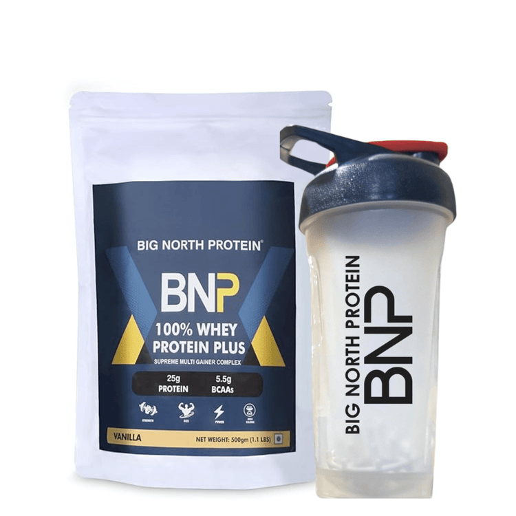 Protein Plus 100% Whey Protein Powder, 25g Protein, 5.5g BCAA, with Free Shaker (500 grams, Vanilla) My Store 