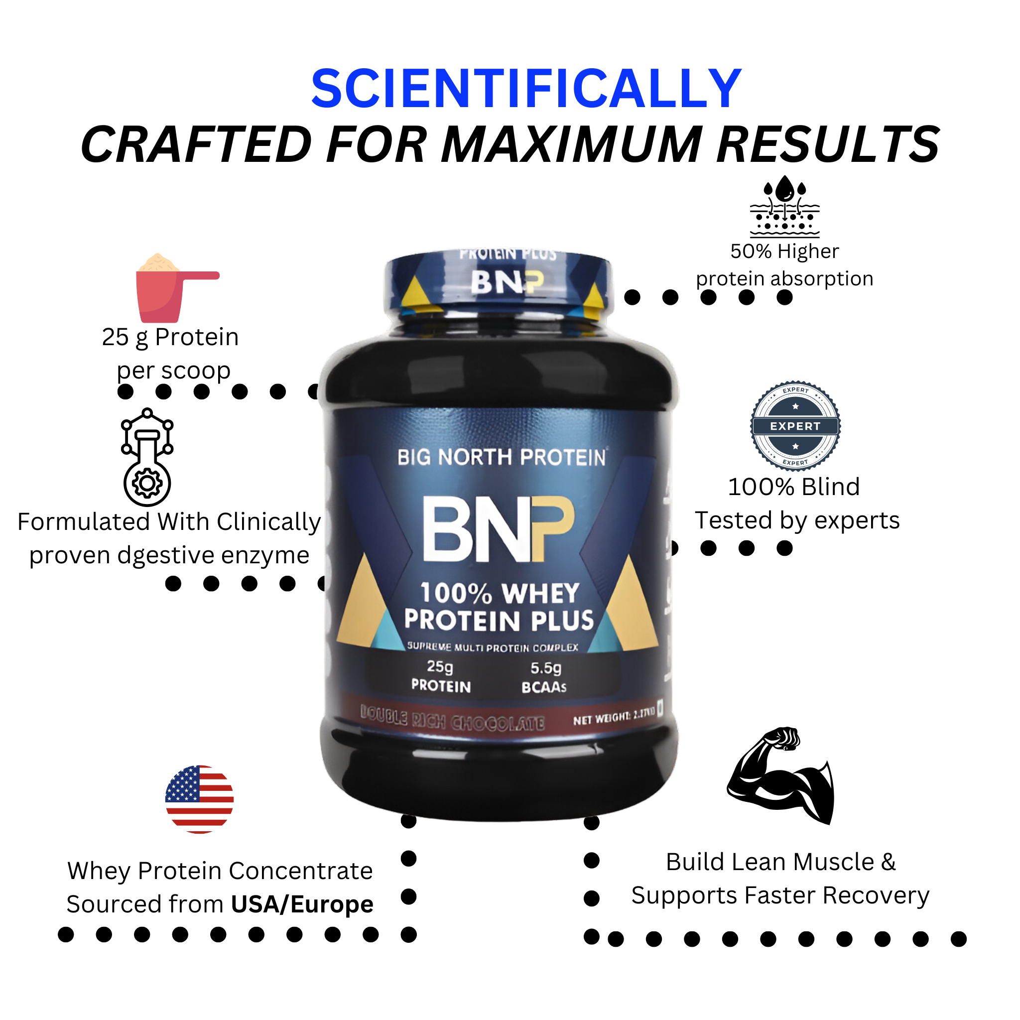 BNP 100% Whey Protein Plus Double Rich Chocolate