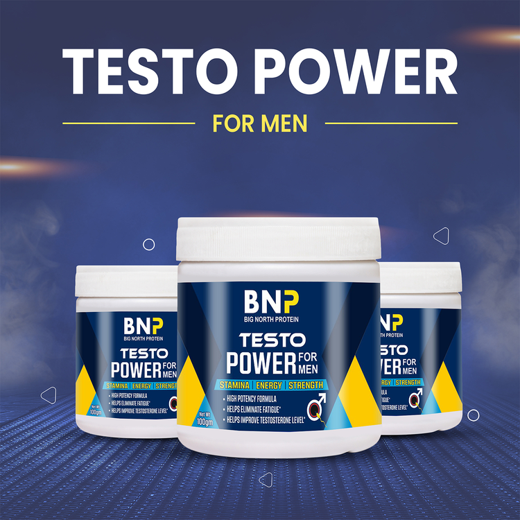 BNP Testo Power for Men, Stamina, Energy and Strength Supplement, 100g (Unflavoured)