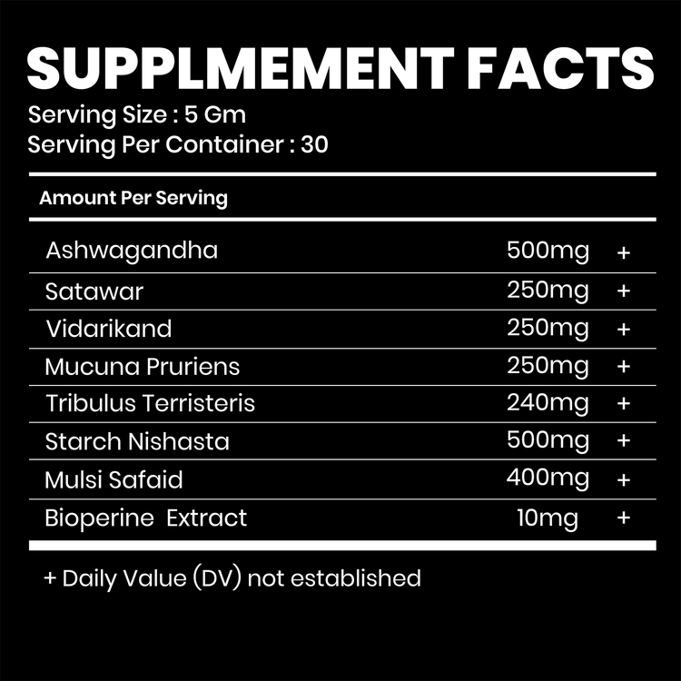 BNP Testosterone Booster with Tribulus, Mucuna, Musli, Ashwagandha, 100gm (Unflavoured)